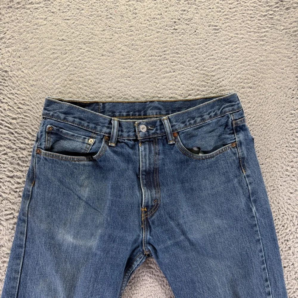 Levi's 505 Jeans Mens 35x30 Blue Cotton Denim Straight Leg Faded Travel Workwear